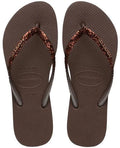 HAVAIANAS SLIM Glitter II DARK Brown: коричневий вʼєтнамки для жінок