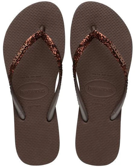 HAVAIANAS | CHANCLAS | MUJER | SLIM GLITTER II DARK BROWN | MARRÓN