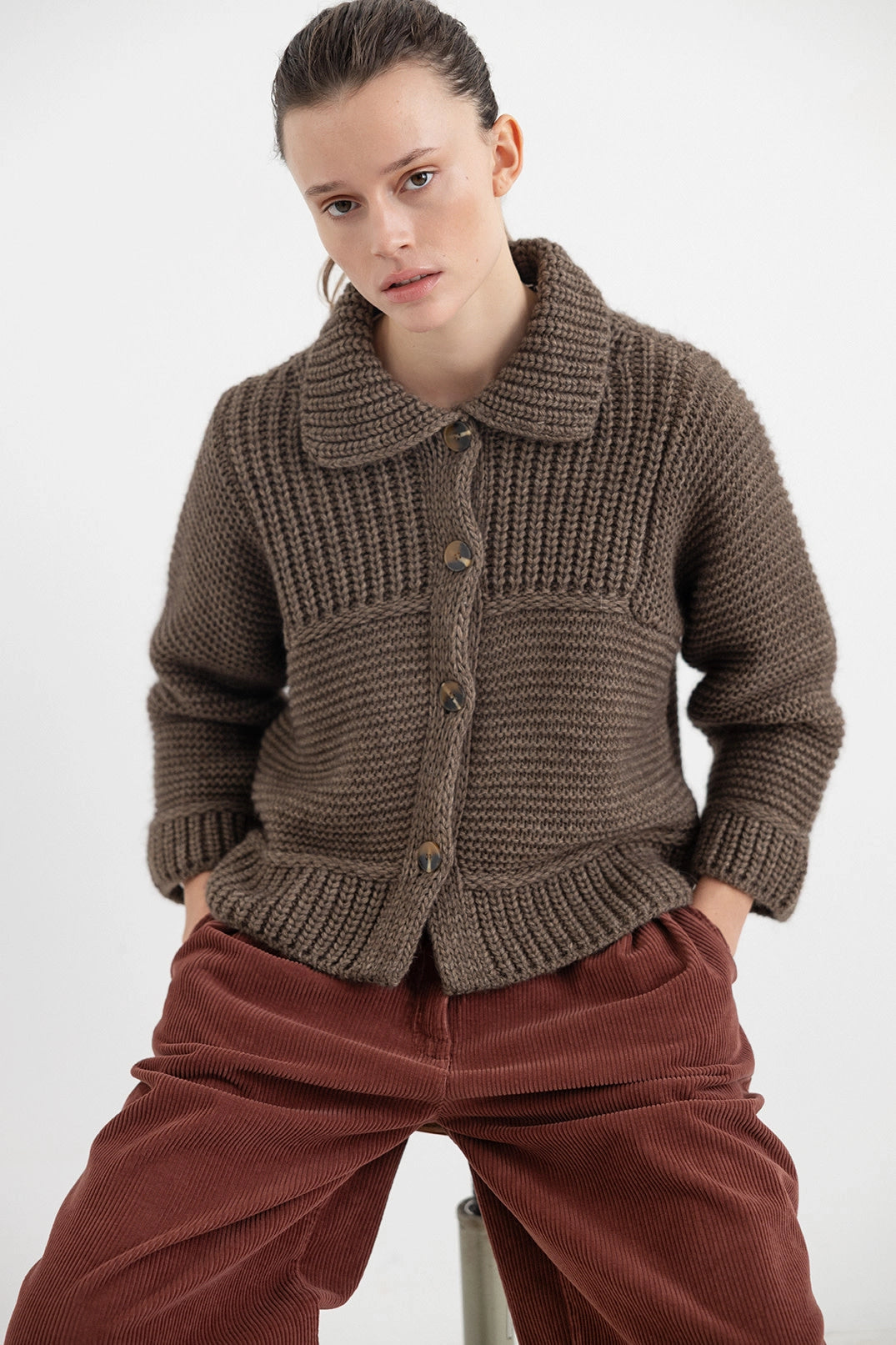 PROJECT AJ117 HIGO DK22-263 Russet Brown: marrone pantaloni da donna
