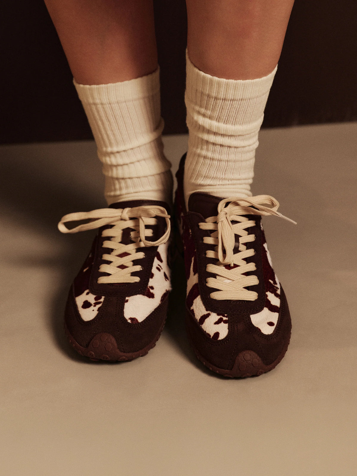 HOFF Bridge COW Print Brown: brown trainers for women