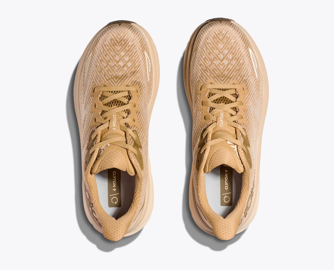 HOKA | أحذية رياضية للرجال | CLIFTON 9 WHEAT / SHIFTING SAND | اللون البيج