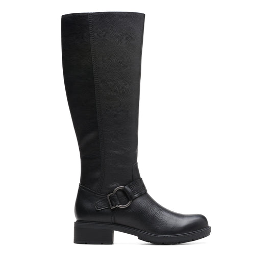 CLARKS | WOMAN BOOTS | HEARTH RAE BLACK LEATHER BLACK LEATHER | BLACK