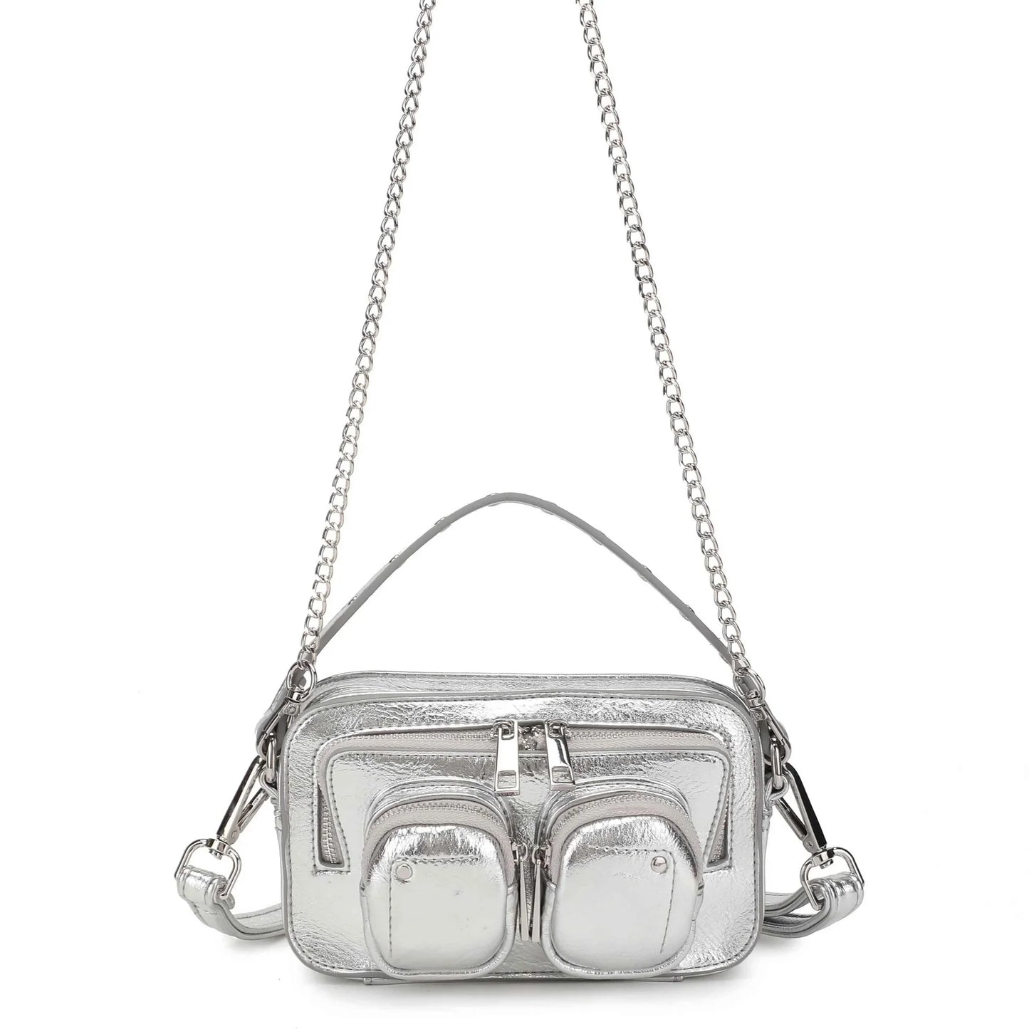 NUNOO | SMALL WOMAN SAC | HELENA RECYCLED COOL SILVER | ARGENT