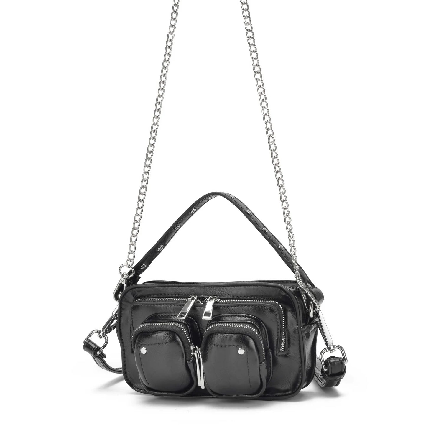 NUNOO | BOSSA DONA | HELENA WRINKLE RECYCLED PU BLACK | NEGRE