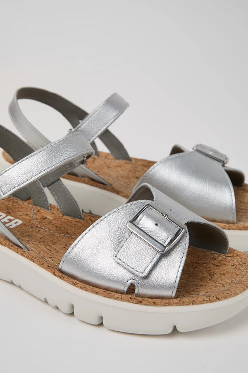 CAMPER Rebound Silver Orugas: plateadas sandalen voor dames