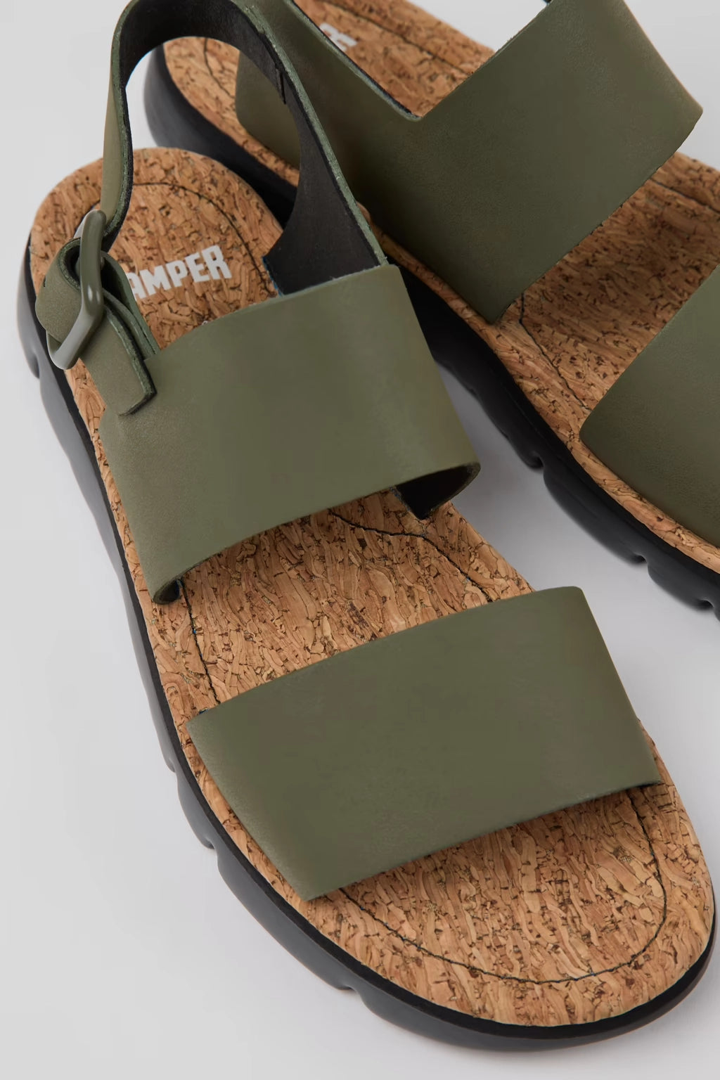 CAMPER Orugas: green sandals for women