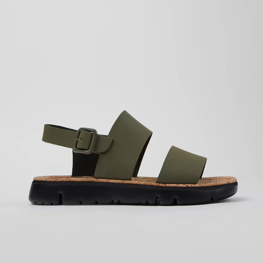 CAMPER Orugas: green sandals for women