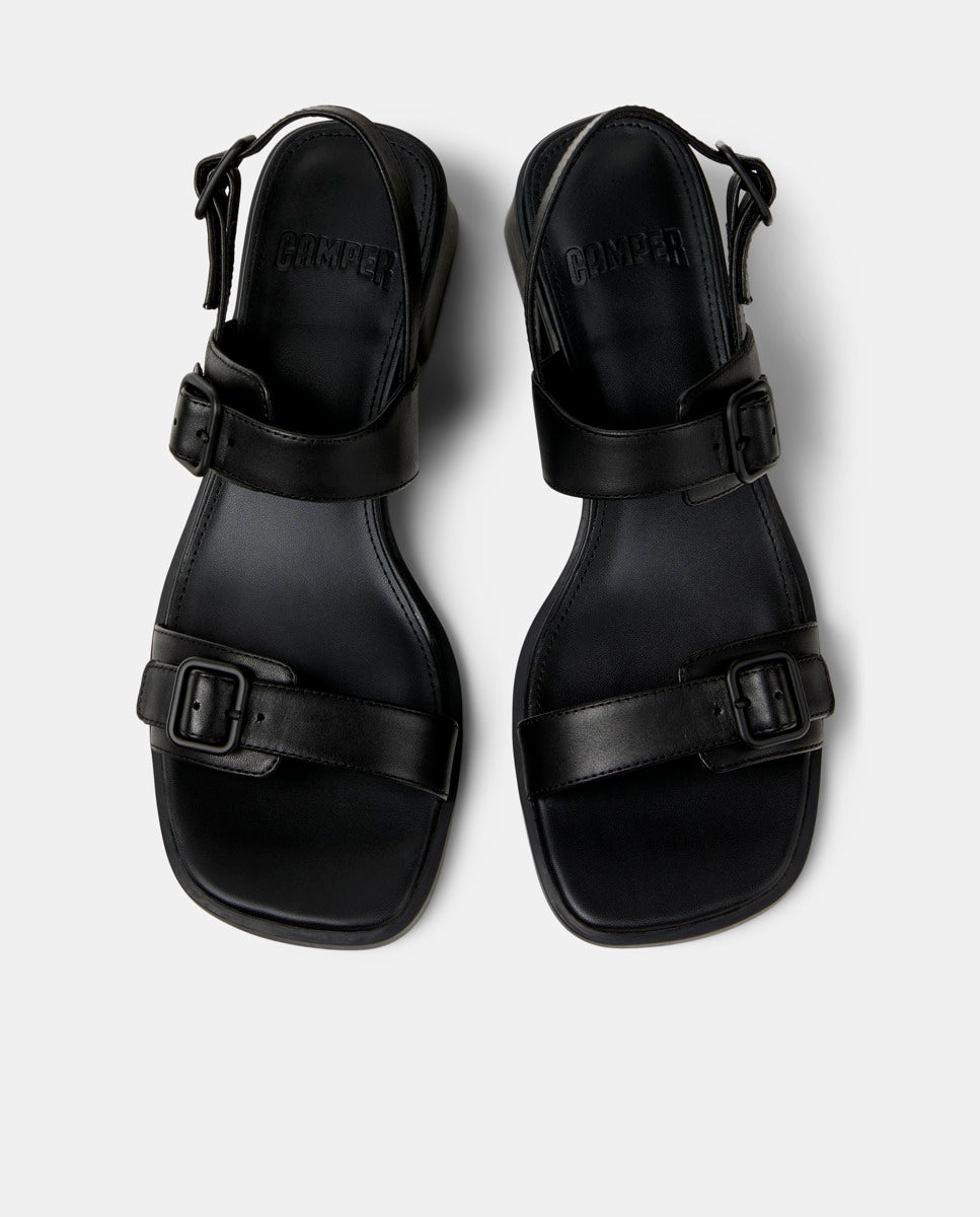CAMPER Kora Sandal, zwart sandalen voor dames bij Tascón
