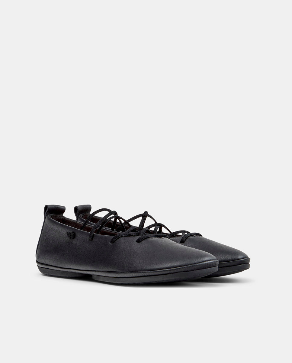 CAMPER Right Nina、Tascónのブラックレディースバレエシューズ