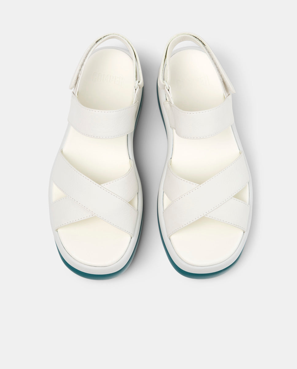 CAMPER Pelotas Flota Up、Tascónのホワイトレディースサンダル