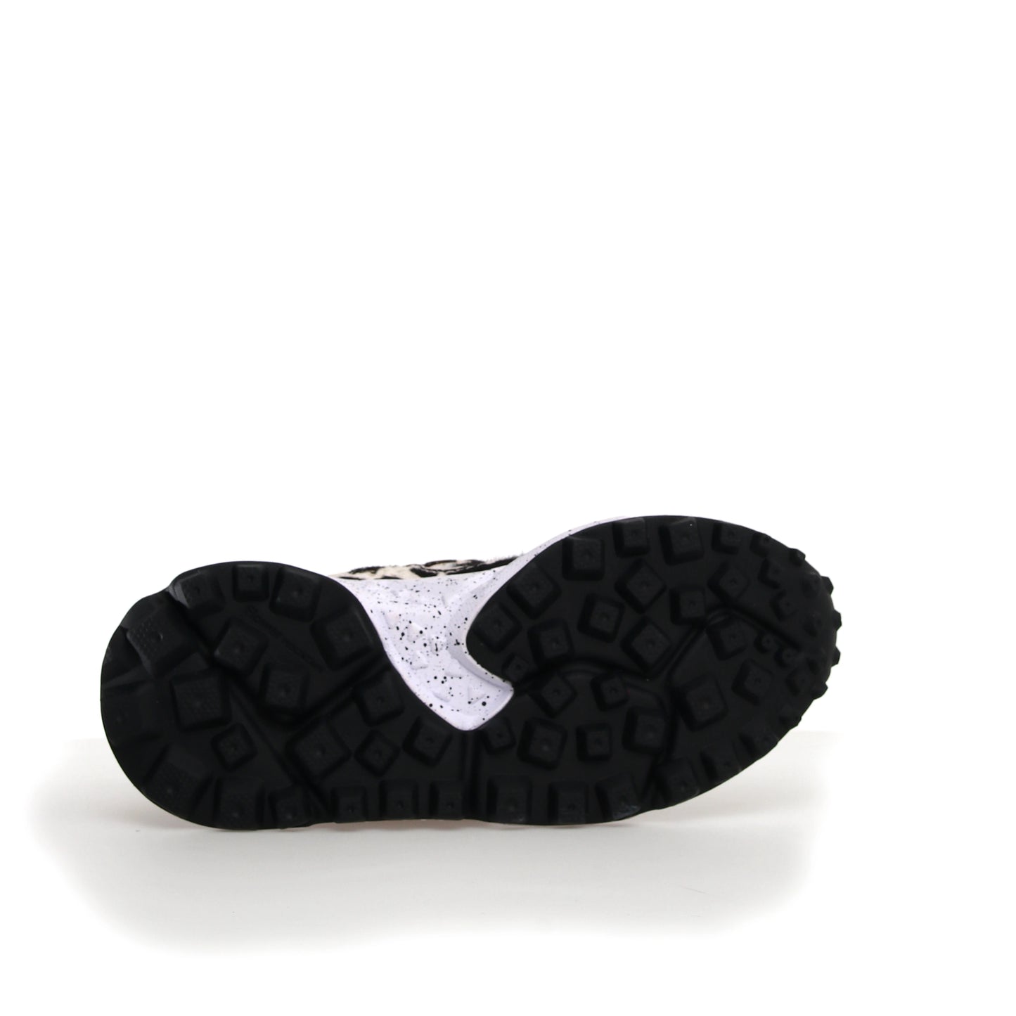 FLOWER MOUNTAIN | SNEAKERS MUJER | KOTETSU WOMAN SUEDE/PONY HAIR/FLYING KNITTING WHITE-BLACK | BLANCO