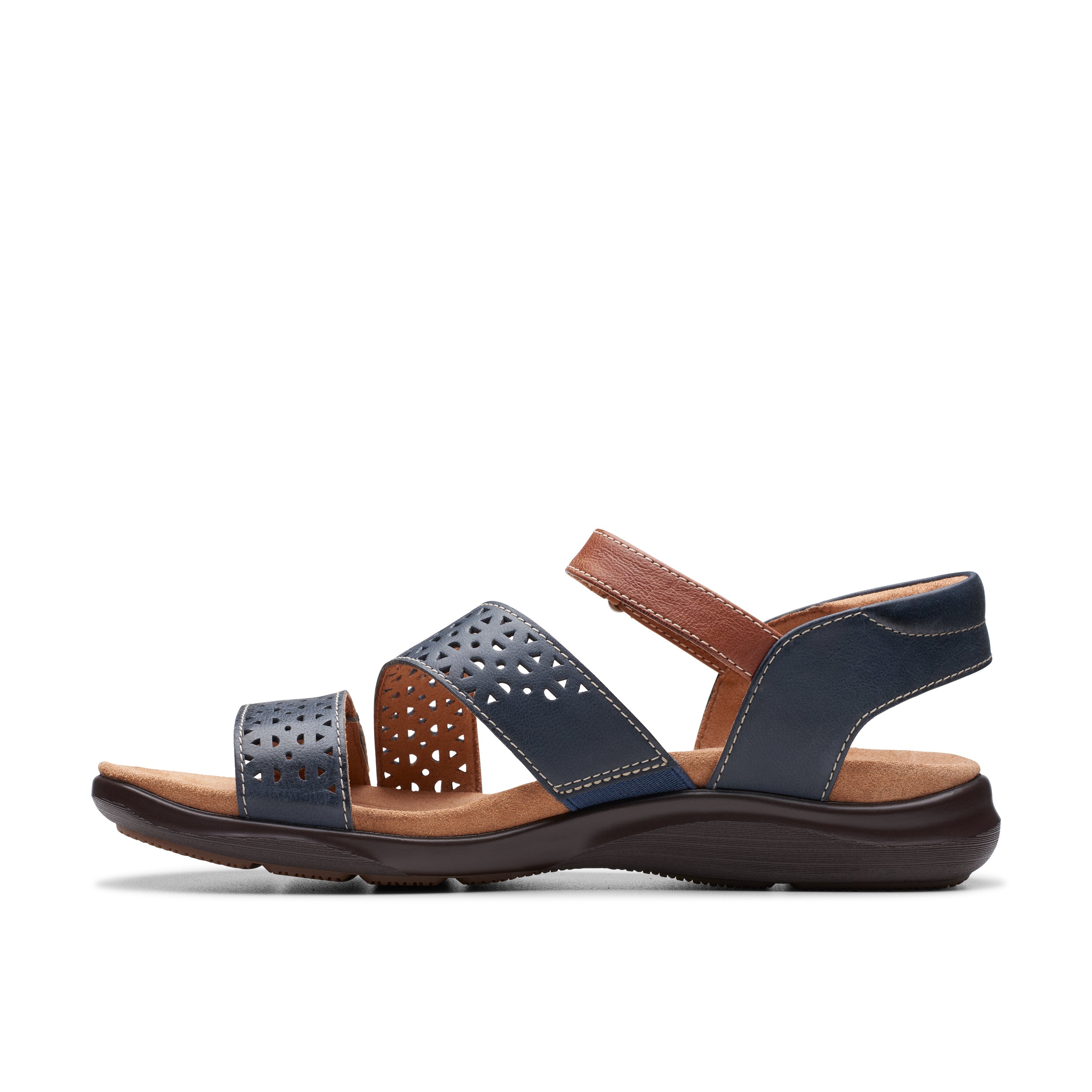 Sandalias De La Marca Clarks  Para Mujer Modelo Kitly Way Navy Leather En Color Azul
