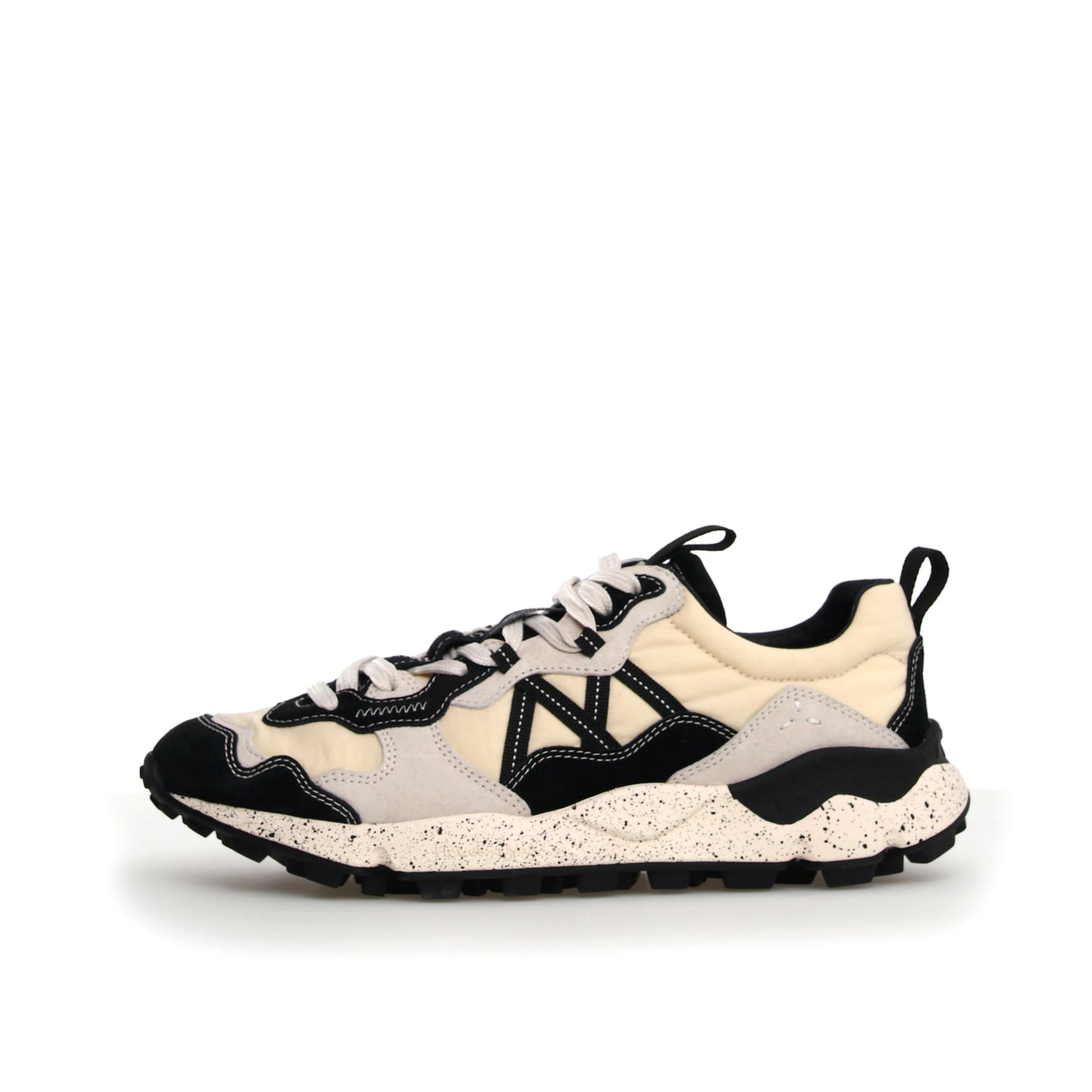 FLOWER MOUNTAIN | SNEAKERS MUJER | LENZAN UNI SUEDE/NYLON BLACK-WHITE | NEGRO