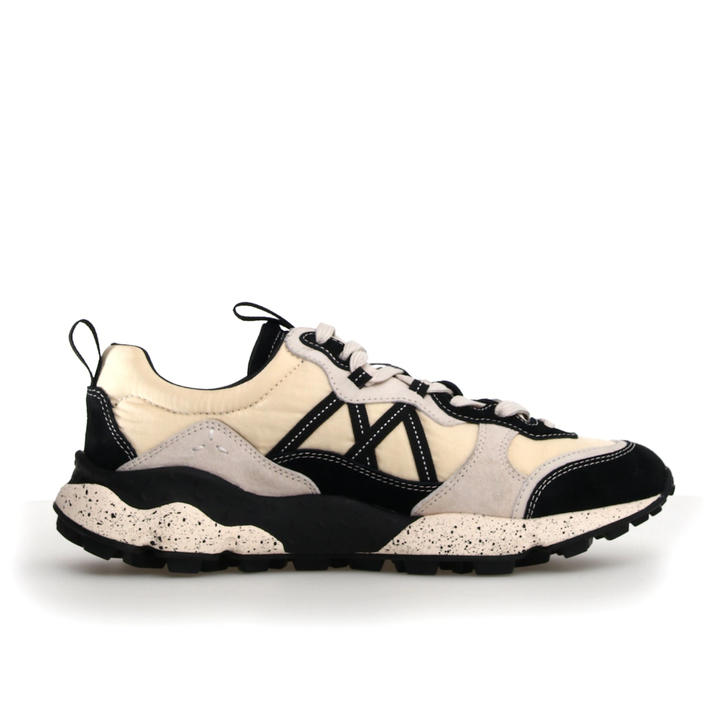 FLOWER MOUNTAIN | SNEAKERS MUJER | LENZAN UNI SUEDE/NYLON BLACK-WHITE | NEGRO