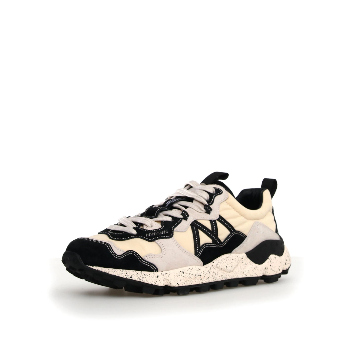 FLOWER MOUNTAIN | SNEAKERS MUJER | LENZAN UNI SUEDE/NYLON BLACK-WHITE | NEGRO