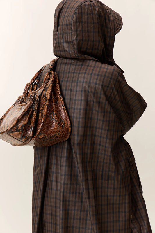 LEON & HARPER | GORROS | MUJER | PONCHO VANNAH CHECKI | MARRÓN