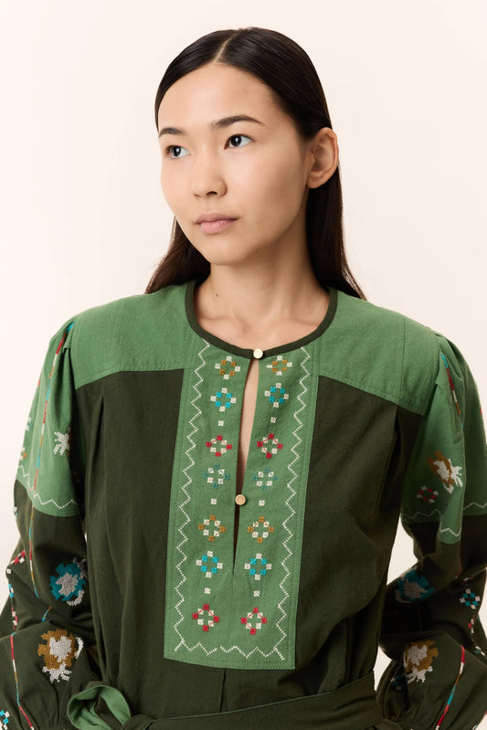 LEON & HARPER | VESTIDOS | MUJER | RUOKI BRD GREEN | VERDE