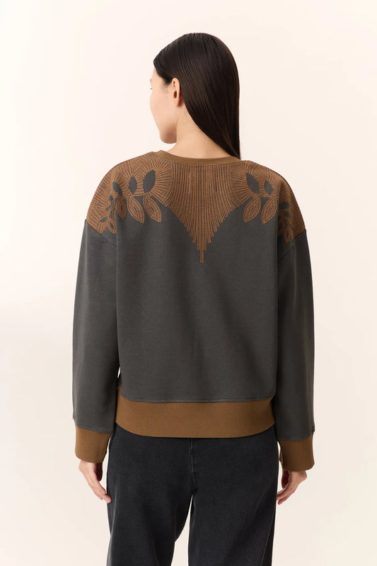 LEON & HARPER | SWEATSHIRTS | MUJER | SIENA LEAF CARBONE | GRIS
