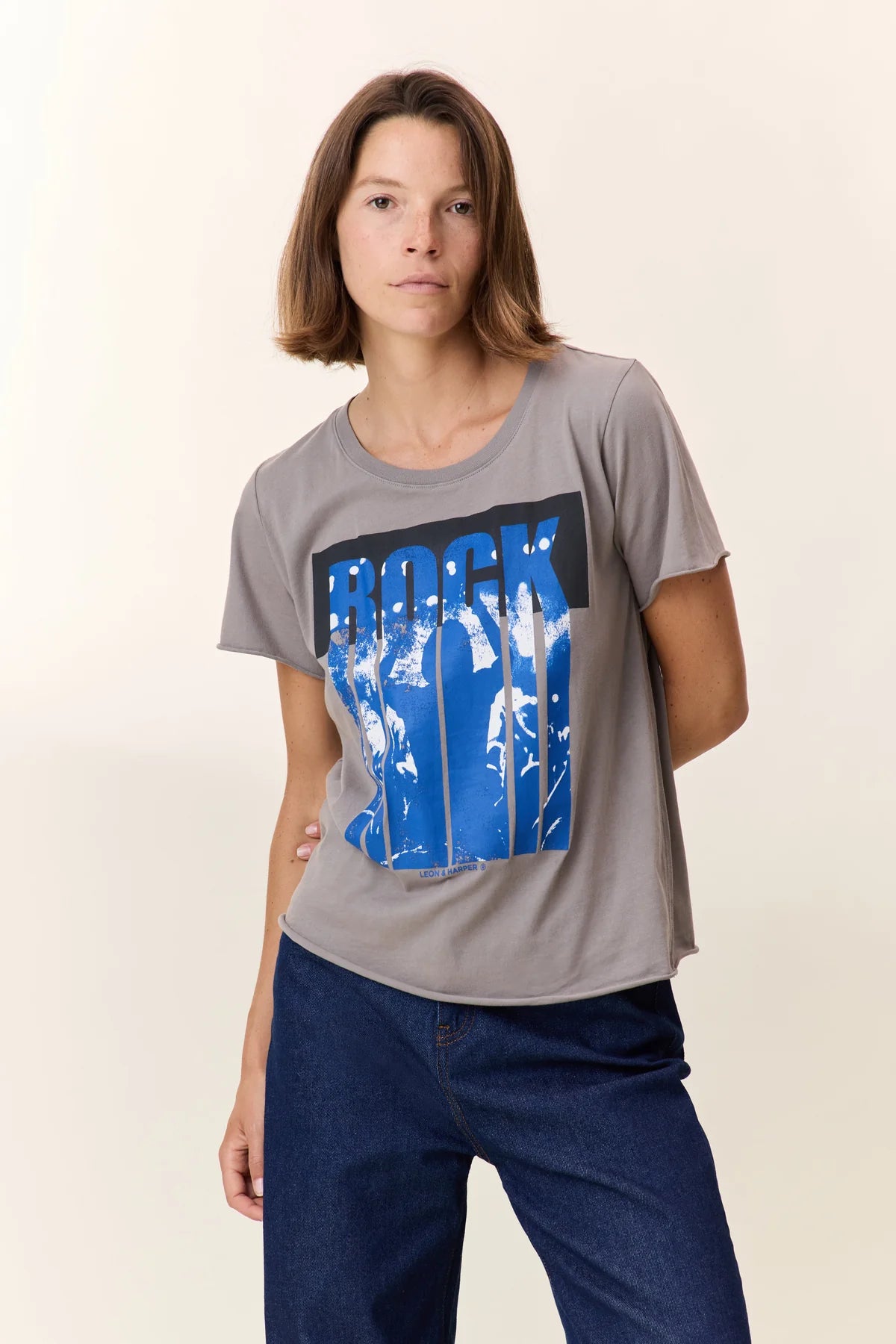 LEON & HARPER | CAMISETA | MUJER | TORO MUSIC MOUSE | GRIS