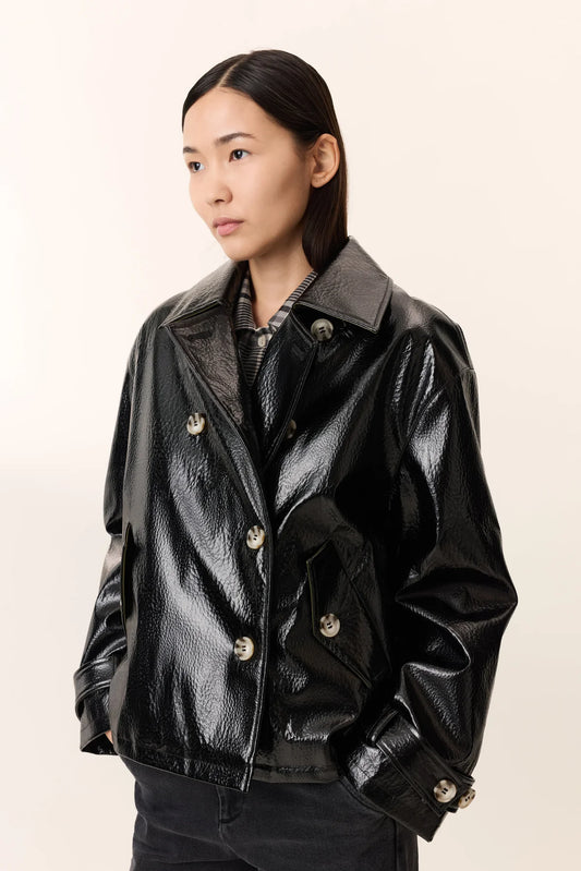 LEON & HARPER | CHAQUETAS | MUJER | VANNI PLN BLACK | NEGRO