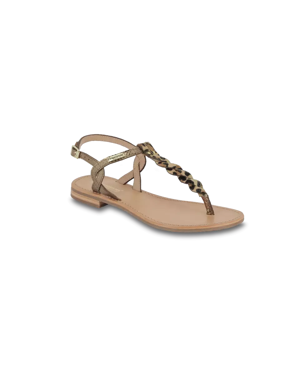 LES TROPEZIENNES | SANDALES FEMME | HAMSONGPO BRONZE LÉOPARD