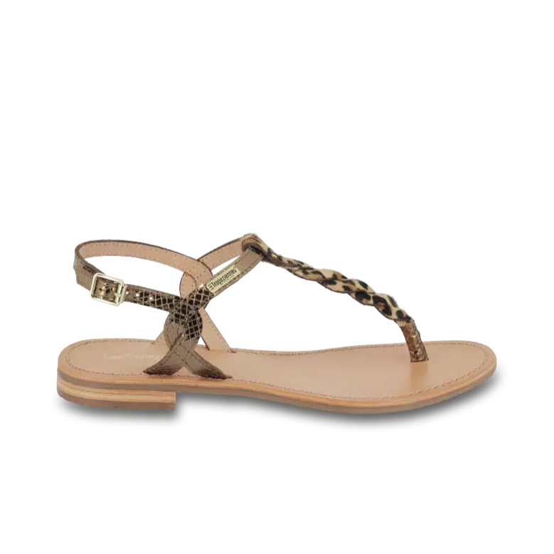 LES TROPEZIENNES | SANDALES FEMME | HAMSONGPO BRONZE LÉOPARD