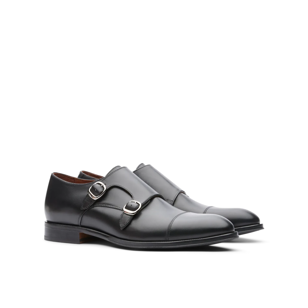 LOTTUSSE | ЧОЛОВІЧІ ВЗУТТЯ З ПОДВІЙНИМИ ПРЯЖКАМИ | LENOX EBONY BLACK SPAY NAT | ЧОРНИЙ