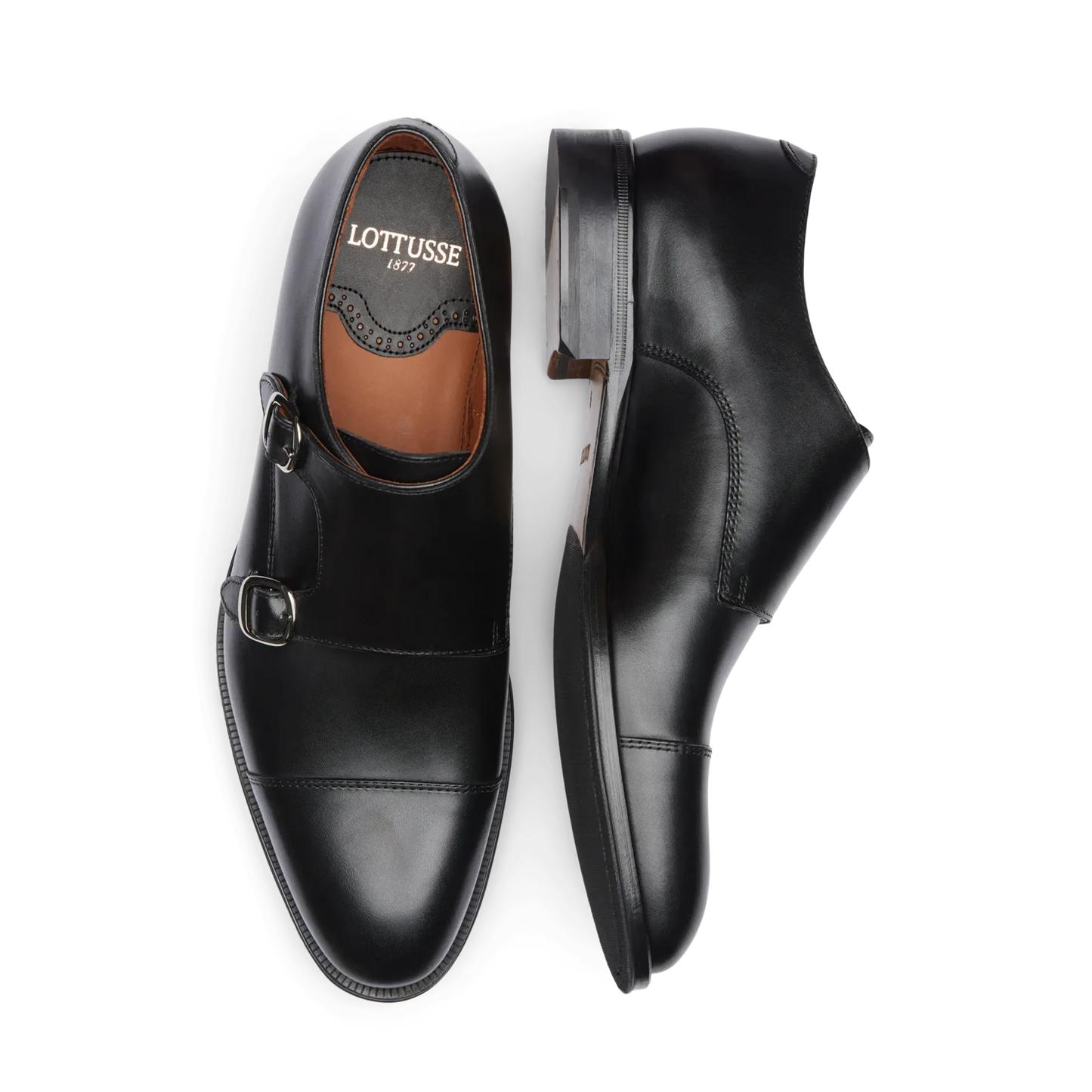 LOTTUSSE | أحذية مشبك مزدوجة للرجال | LENOX EBONY NEGRO SPAY NAT | أسود