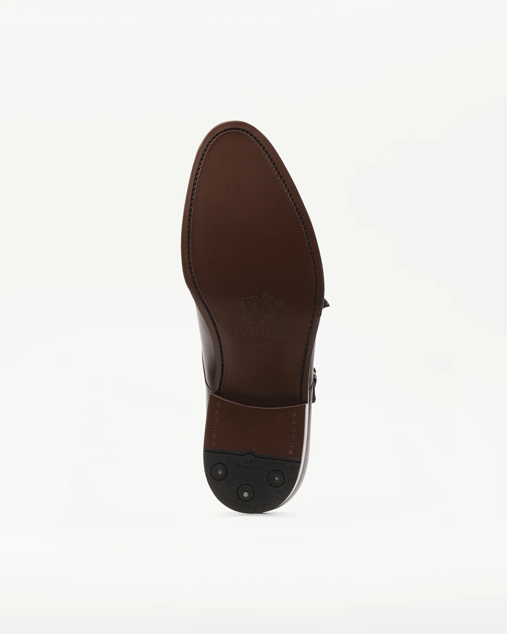 LOTTUSSE Zapatos Doble Hebilla Premium PIEL MOCA: بني أحذية للرجال