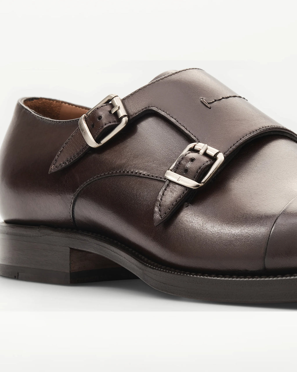 LOTTUSSE Zapatos Doble Hebilla Premium PIEL MOCA: بني أحذية للرجال
