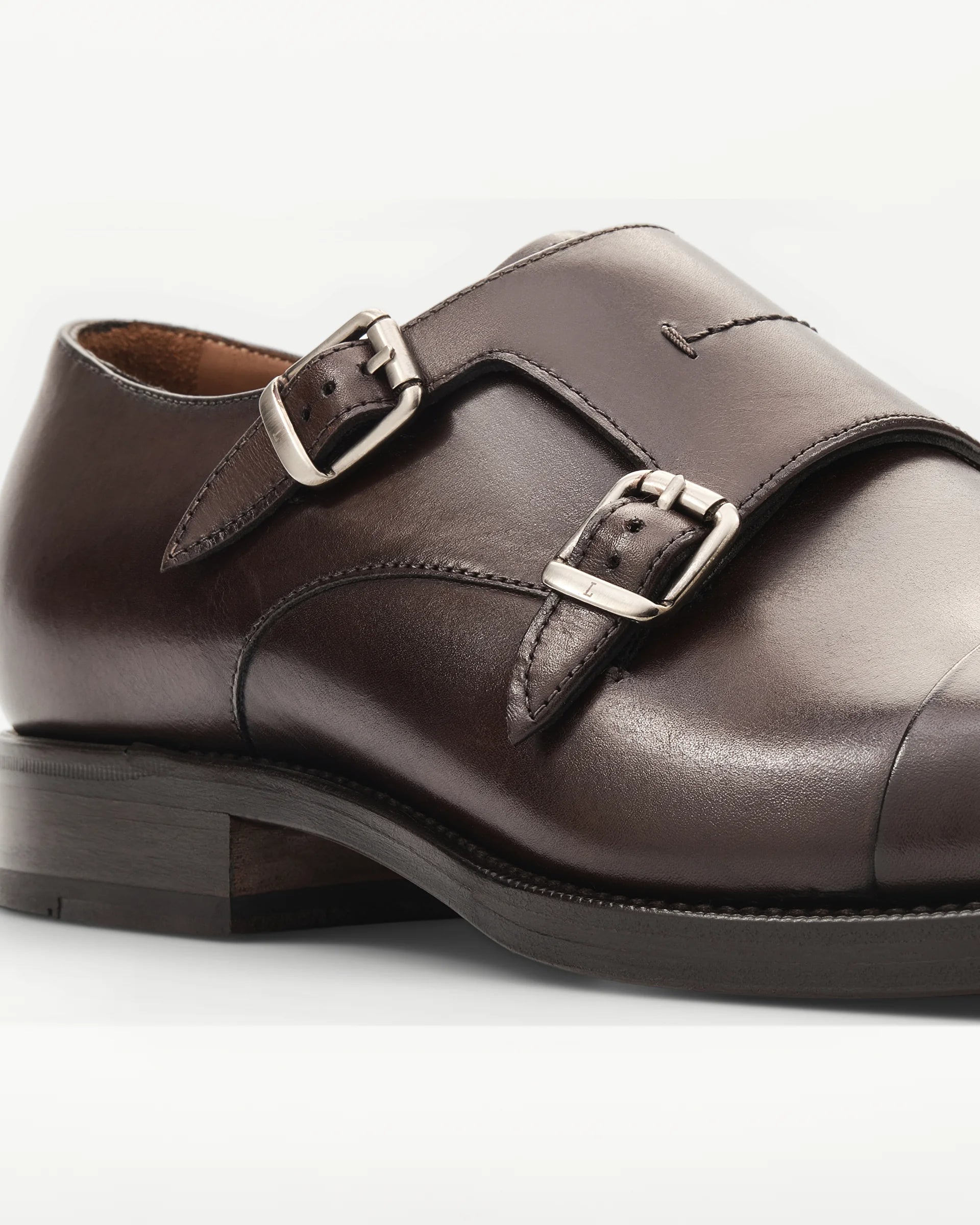 LOTTUSSE Zapatos Doble Hebilla Premium PIEL MOCA: بني أحذية للرجال