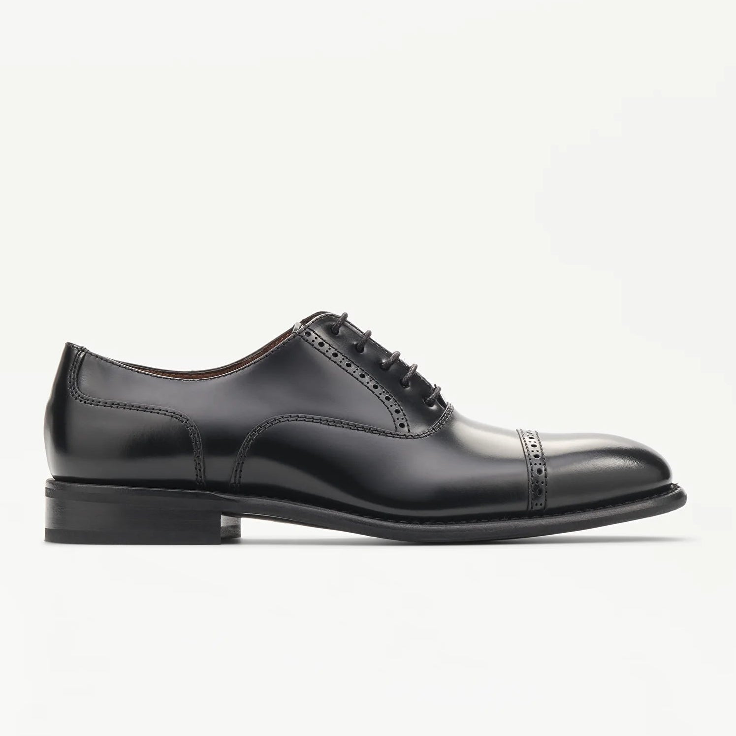 LOTTUSSE | OXFORD SHOES | MEN'S | BLACK LEATHER OXFORD PRESTON | BLACK