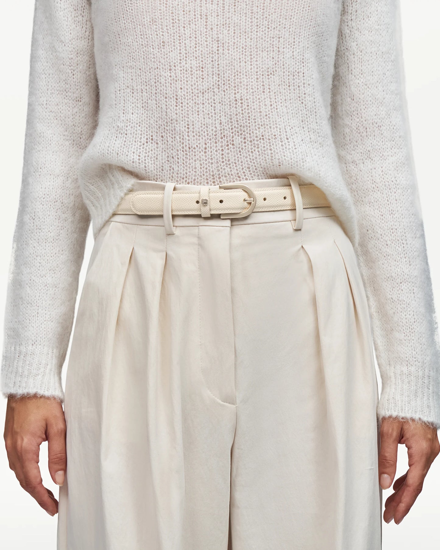 LOTTUSSE | CINTURONES | MUJER | CINTURÓN GANTE PIEL BLANCO ROTO | BLANCO