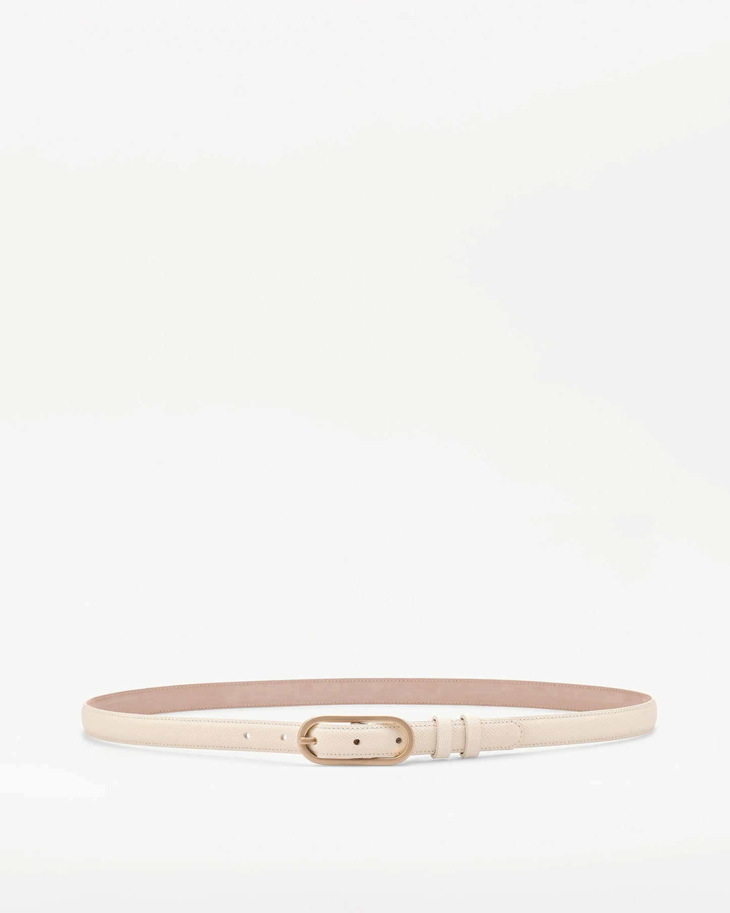 LOTTUSSE | CINTURONES | MUJER | CINTURÓN DE BECERRO ESTAMPADO SAFFIANO BLANCO ROTO | BLANCO