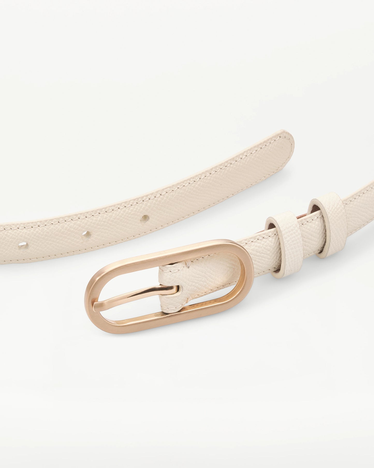 LOTTUSSE | CINTURONES | MUJER | CINTURÓN DE BECERRO ESTAMPADO SAFFIANO BLANCO ROTO | BLANCO