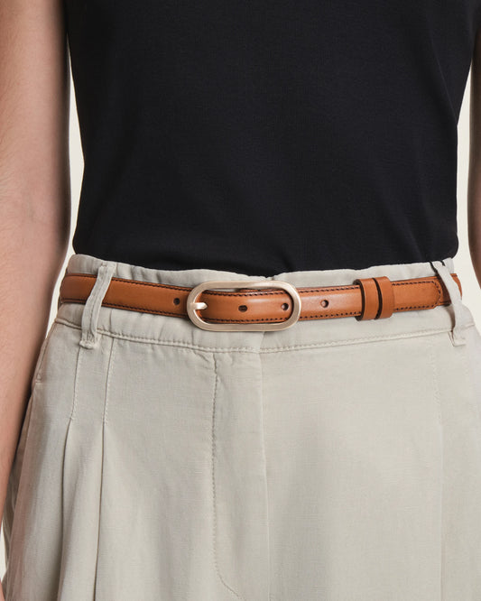 LOTTUSSE | CINTURONES | MUJER | CINTURÓN FINO HEBILLA PIEL MARRÓN | MARRÓN