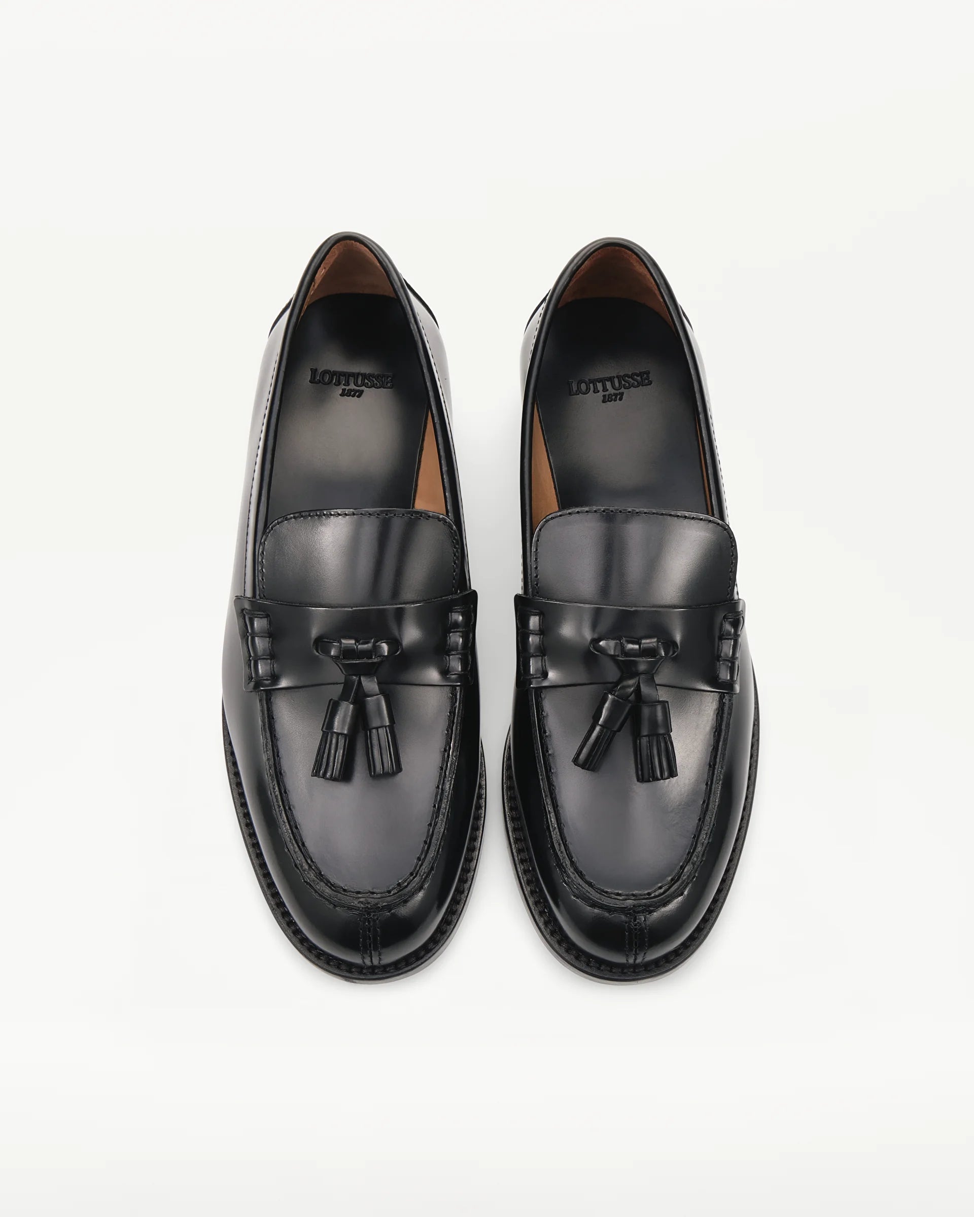 LOTTUSSE | LOAFERS | WOMEN'S | POLISHED BLACK LOAFERS | BLACK