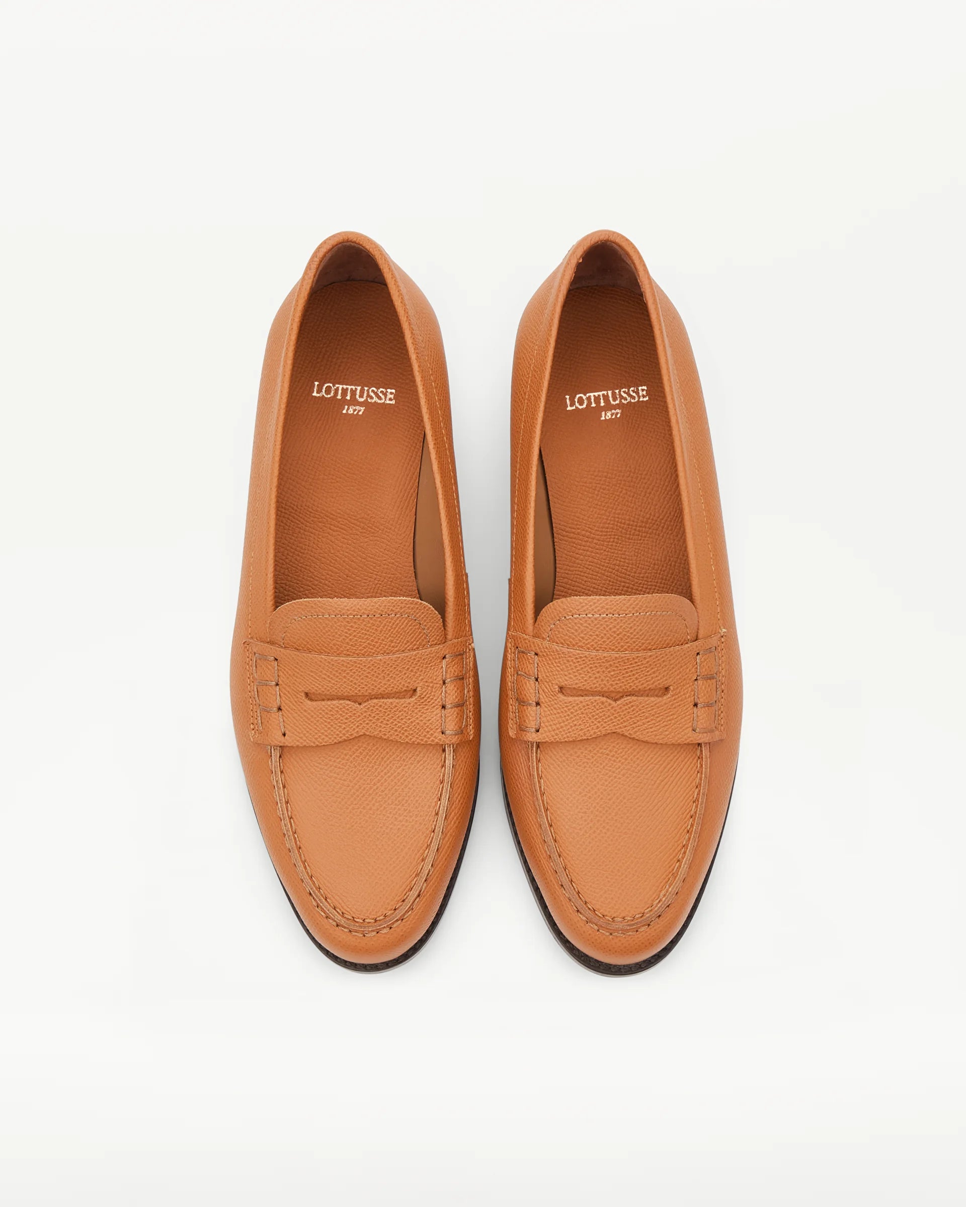 LOTTUSSE Mocasín Banda Liberty PIEL Estampado Safiano Marrón: brun loafers til kvinder