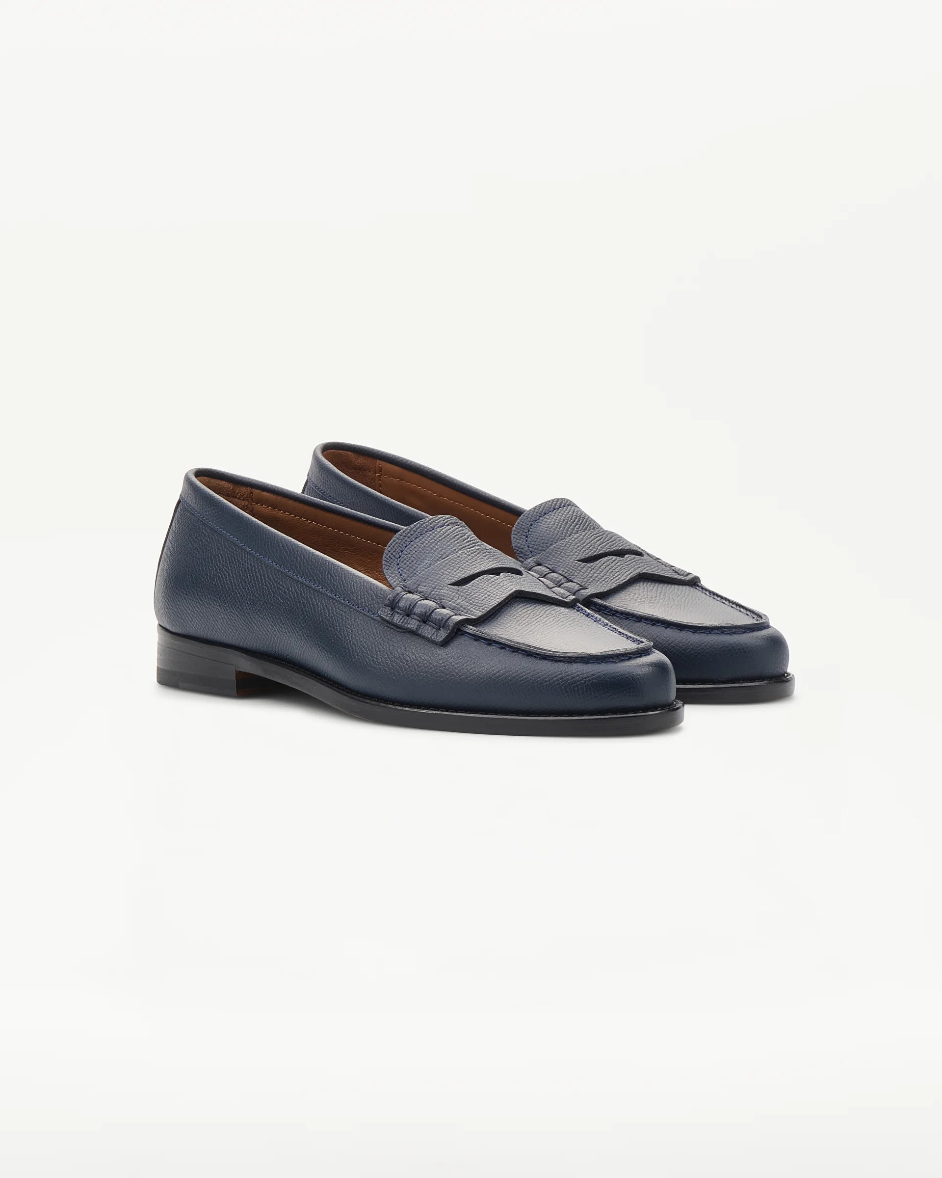 LOTTUSSE Mocasín Banda Liberty PIEL Estampado Safiano AZUL Marino: أزرق لوفر للنساء