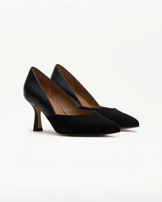 LOTTUSSE | ZAPATOS DE SALON| MUJER | SALONES PUNTA FINA CARLA PIEL NEGRO | NEGRO