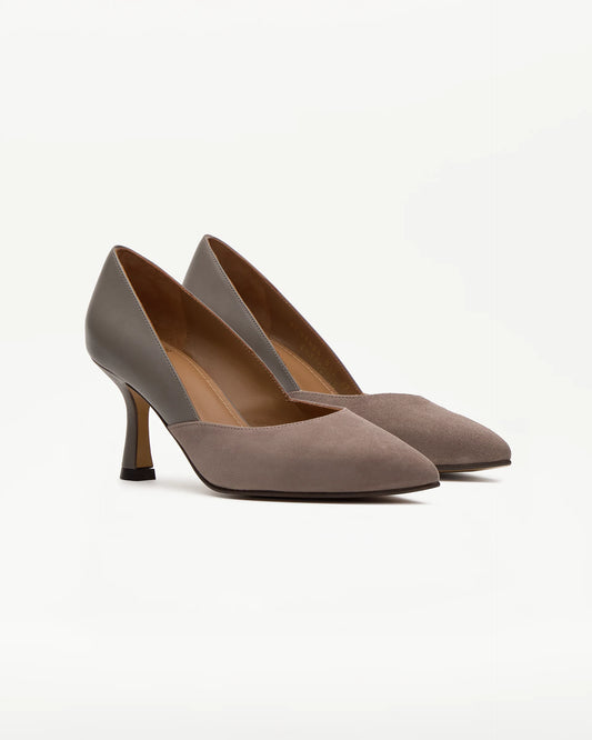 LOTTUSSE | ZAPATOS DE SALON | MUJER | SALONES PUNTA FINA CARLA PIEL DE CORDERO TOPO TOPO | MARRÓN