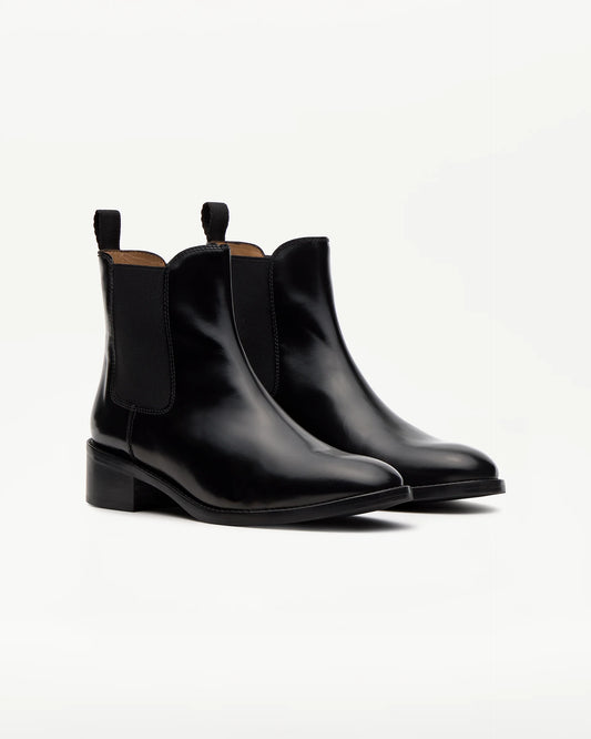 LOTTUSSE | BOTINES | MUJER | BOTINES ELÁSTICOS PINA PIEL NEGRO | NEGRO