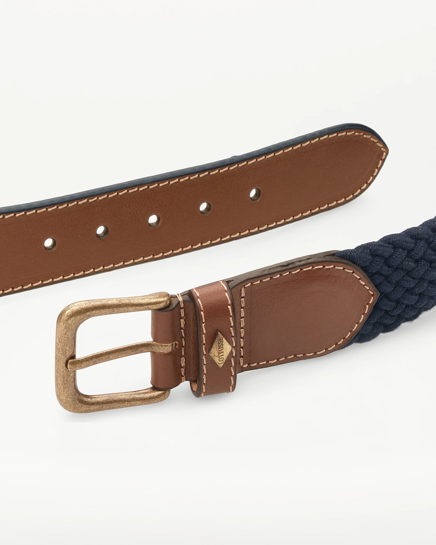 LOTTUSSE | CINTURONES | HOMBRE | CINTURÓN TRENZADO RAYÓN AZUL MARINO | AZUL MARINO