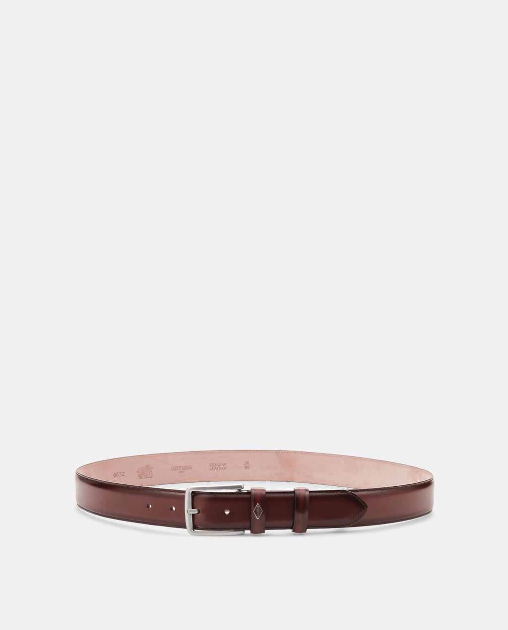 LOTTUSSE Hebilla Marrón de Vacuno Semi-brillante: marron cinturón pour homme