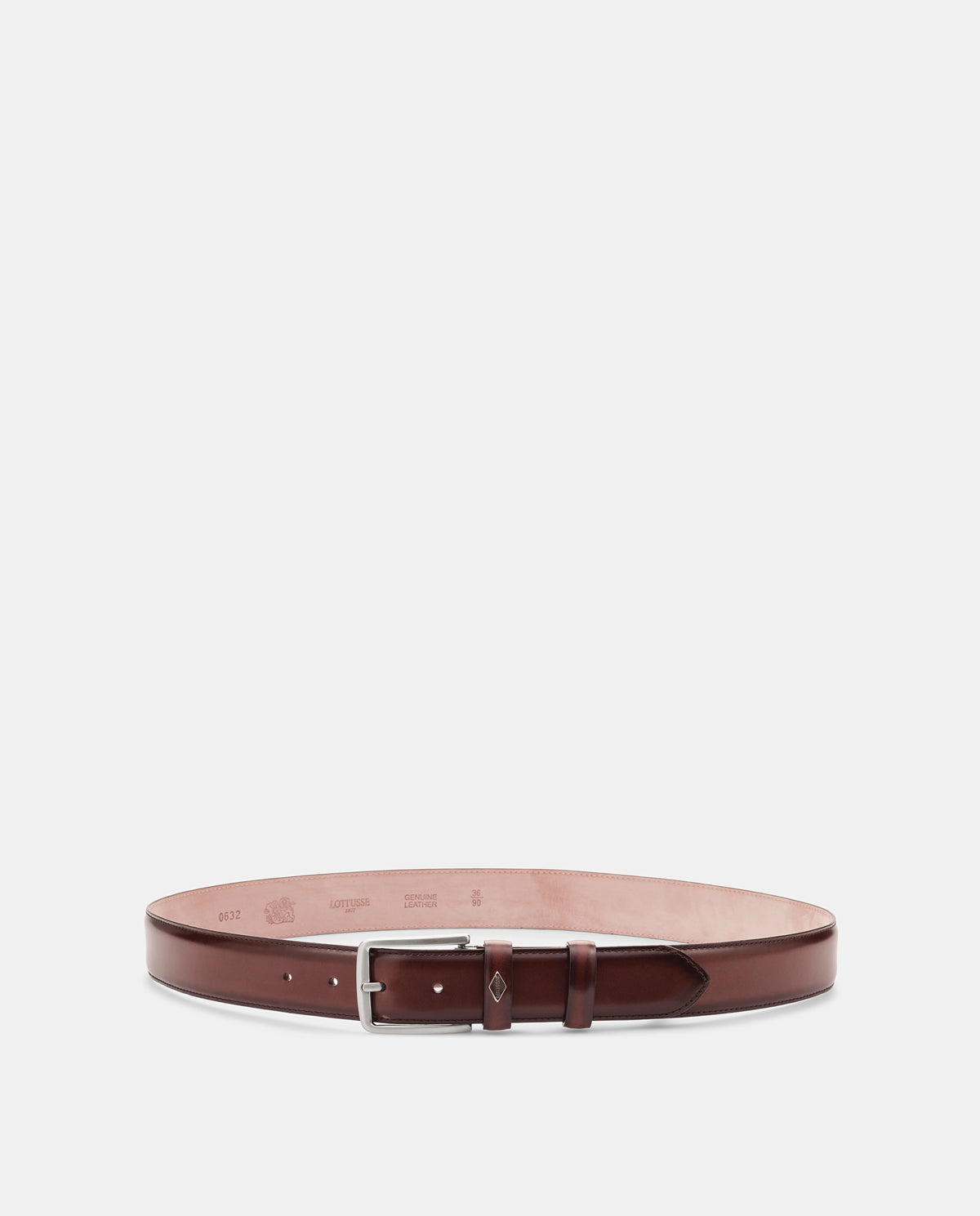 LOTTUSSE Hebilla Marrón de Vacuno Semi-brillante: marron cinturón pour homme