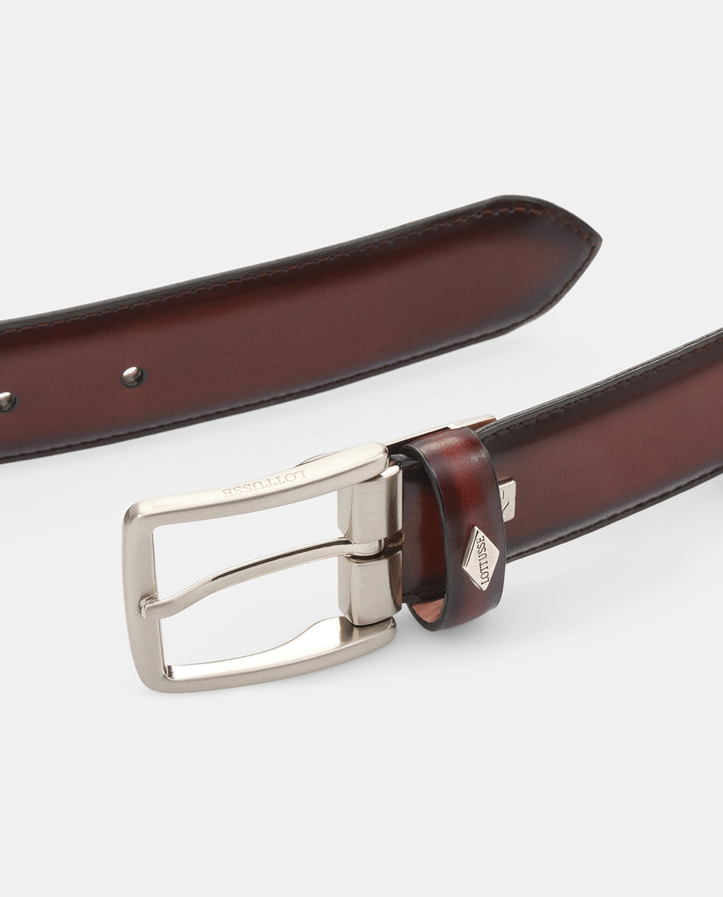 LOTTUSSE Hebilla Marrón de Vacuno Semi-brillante: marron cinturón pour homme