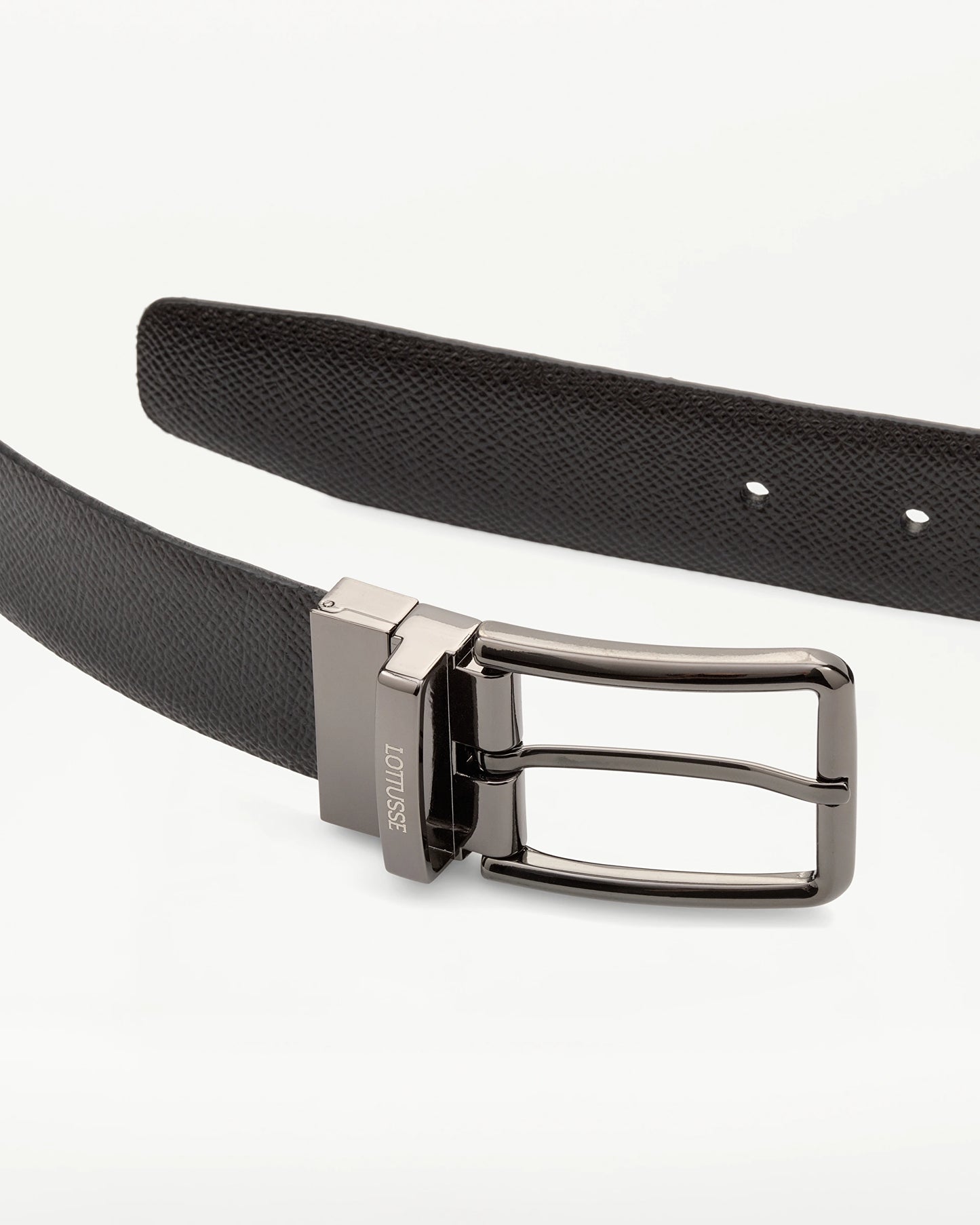 LOTTUSSE | CINTURONES | HOMBRE | CINTURÓN REVERSIBLE PIEL MOKA NEGRO | NEGRO