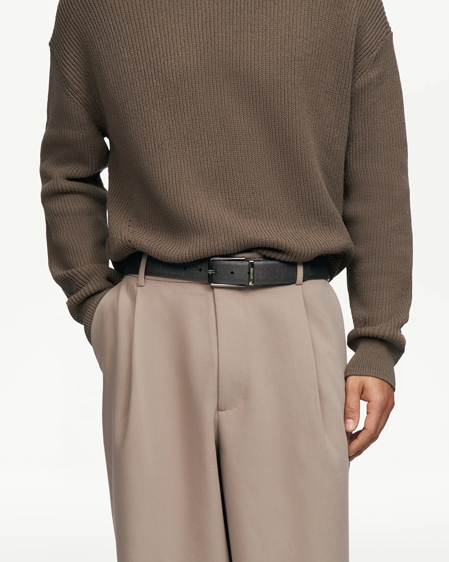 LOTTUSSE | CINTURONES | HOMBRE | CINTURÓN REVERSIBLE PIEL MOKA NEGRO | NEGRO