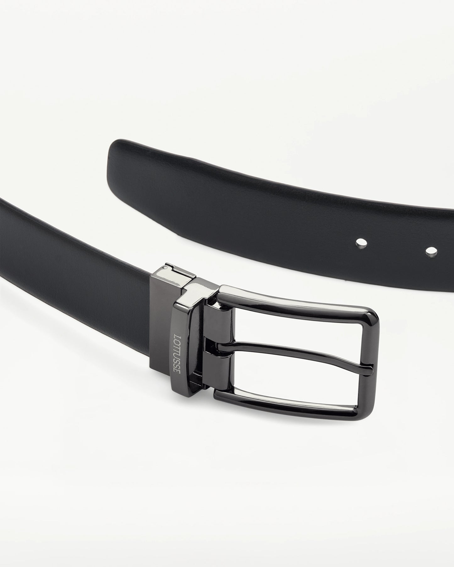 LOTTUSSE | CINTURONES | HOMBRE | CINTURÓN REVERSIBLE PIEL NEGRO | NEGRO