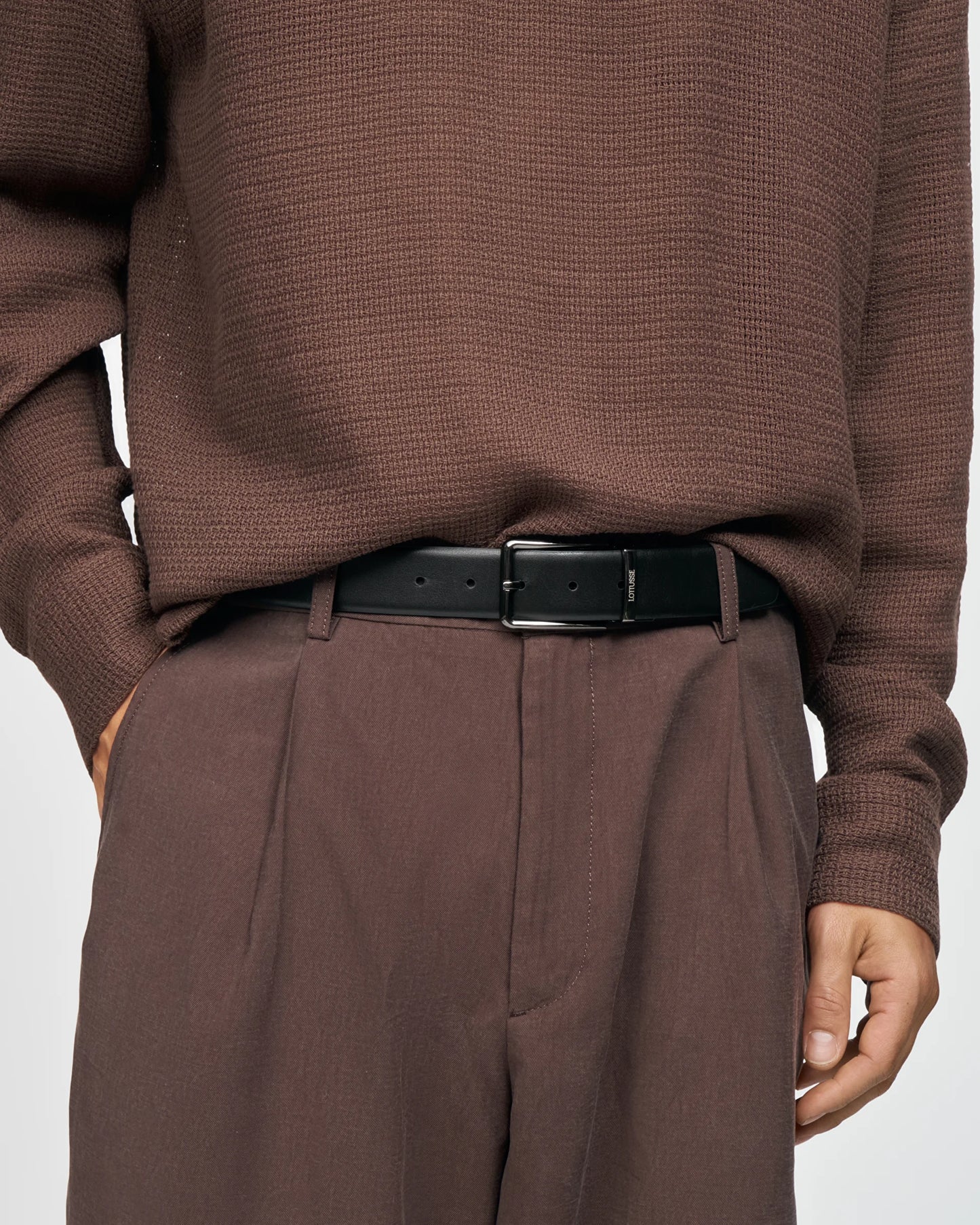 LOTTUSSE | CINTURONES | HOMBRE | CINTURÓN REVERSIBLE PIEL NEGRO | NEGRO